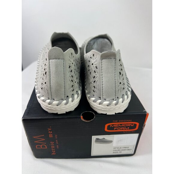 Bernie Mev Womens TW83 Light Grey Slip-On Shoes With Memory Foam & Laser-Cut Des - Picture 3 of 6